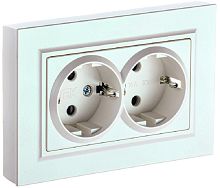 Розетка с заземлением IEK Brite РС12-3-БрЖ 1-м. 2 мод. жемчуг картинка